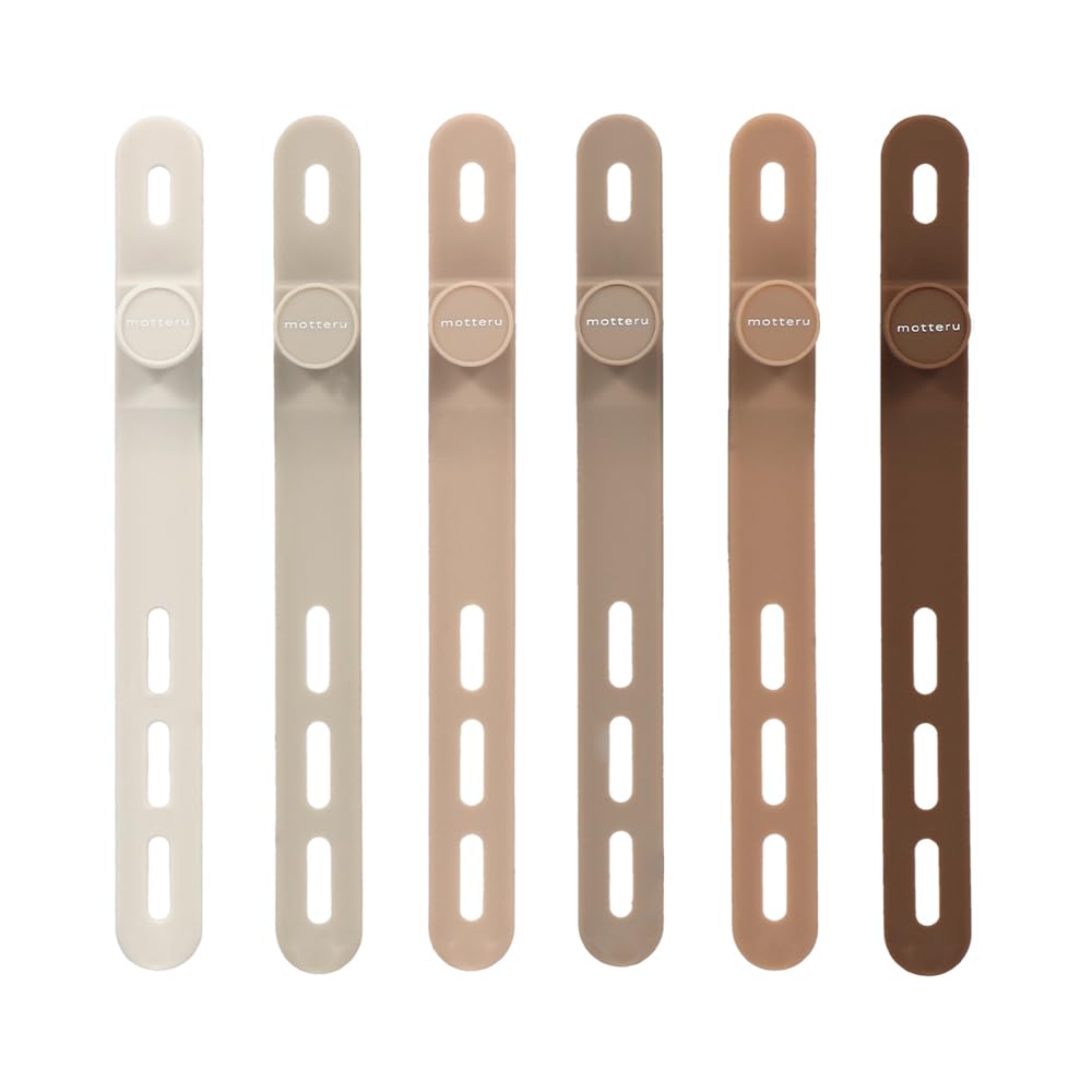 MOTTERU sofumo Soft Touch Cable Band Reusable Silicone Convenient Goods Dryer/Hair Iron 6 Colors 1 Set of 6 Cafe Color MOT-CBBAND03-CF-image-45