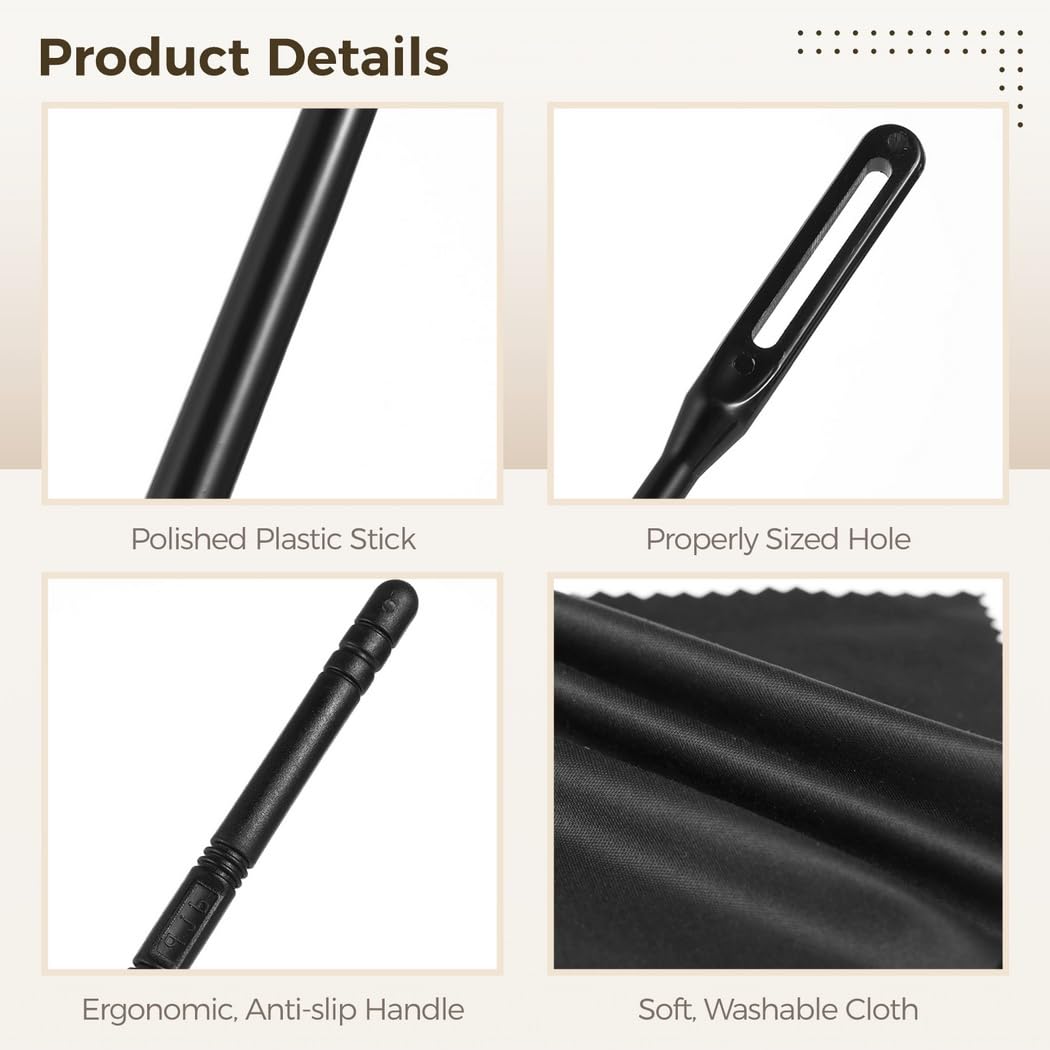 Recorder Cleaning Rod & 3 Cloths, Flute Care Kit, Wind Instrument Cleaning And Maintenance Tools