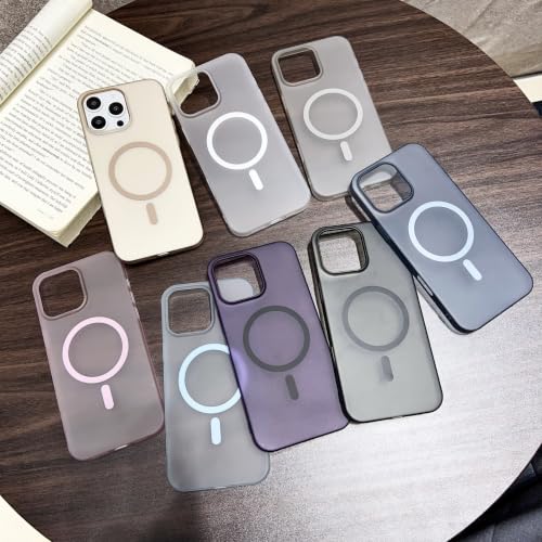 Image of DIZORO Matte Case for iPhone 16 Pro Max Compatible with MagSafe, Camera Lens Full Protection, Shockproof Translucent Frosted TPU Soft Phone Cover, Anti-Fingerprint (Desert)