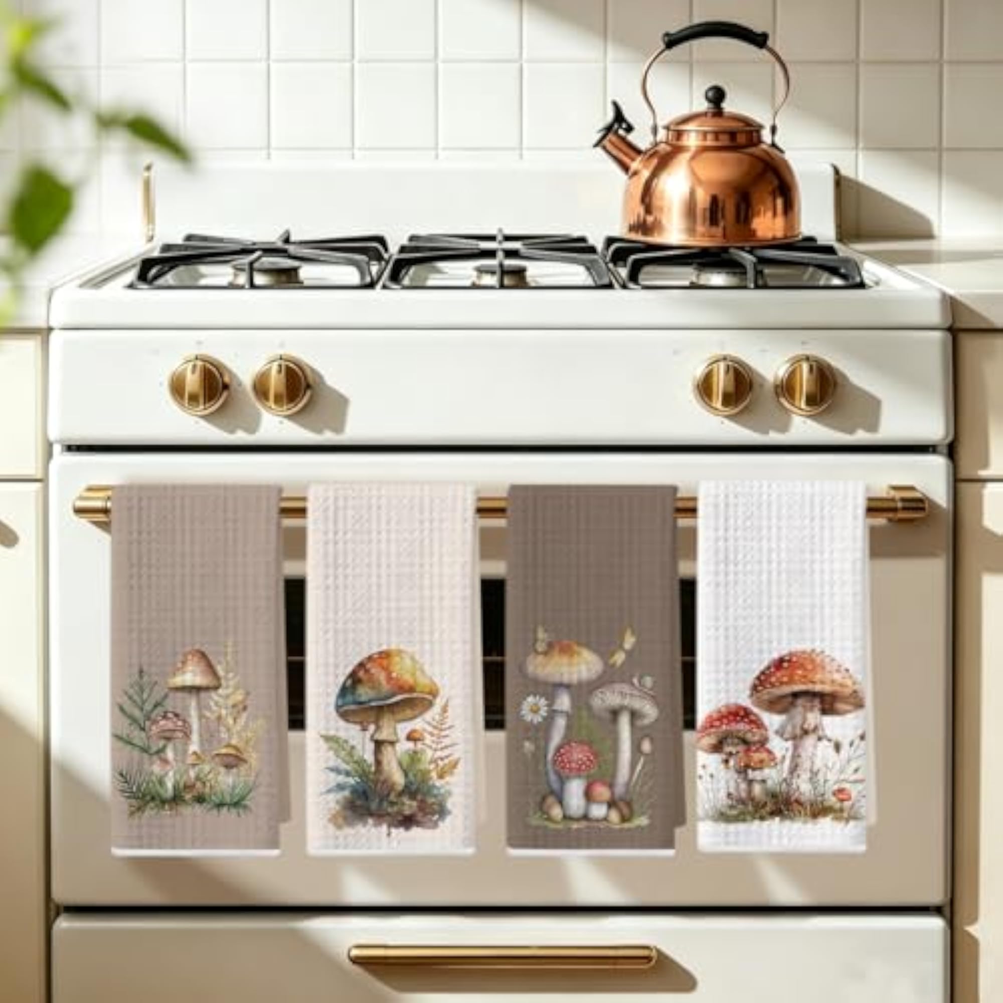 4 Pcs Mushroom Decorative Hand Towels Set, Gift