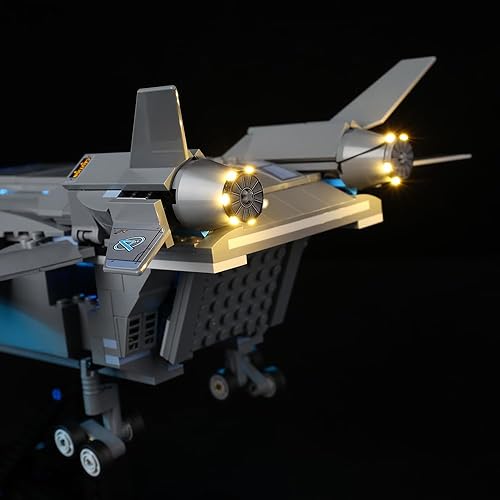 Miniatura 4 de Kyglaring Kit de iluminación LED (sin modelo) diseñado para Lego Marvel The Avengers Quinjet 76248 Kit de construcción de modelo de nave espacial,