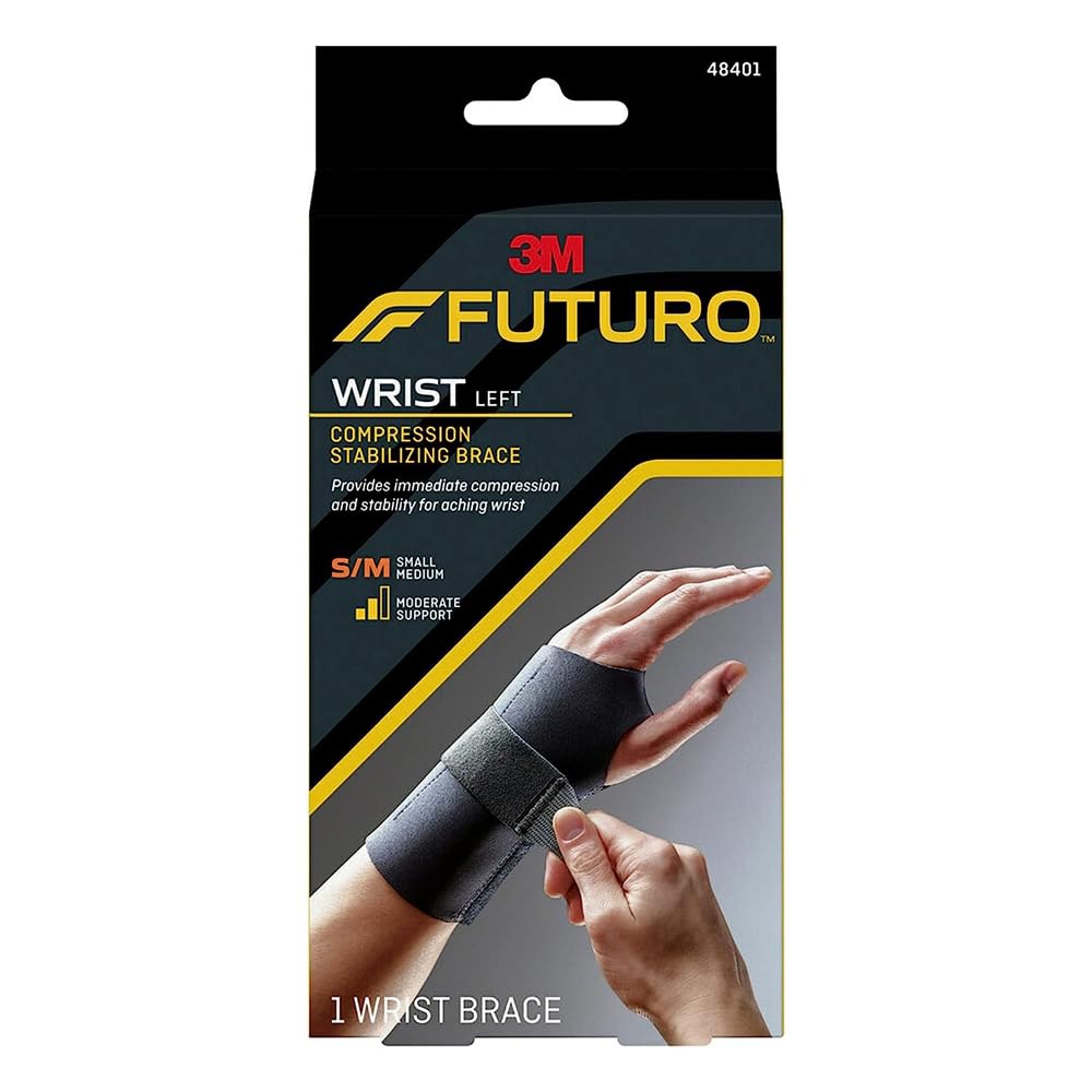 FUTURO Wrist Left Hand Compression Stabilizing Brace Small Medium 1 ea Pack of 3