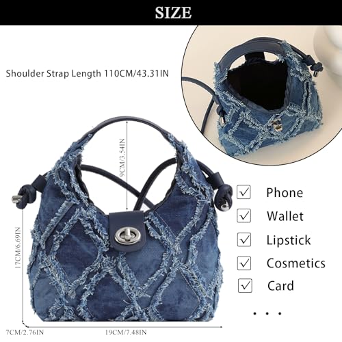 Denim Purses for Women, Jean Purse Denim Crossbody Bag Hobo Bags Shoulder Handbag4