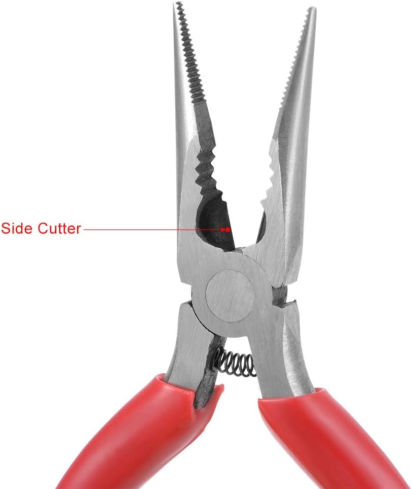 uxcell® Needle Nose Pliers 5-Inch, Forged from Chrome-Vanadium Steel, Nickel Plating