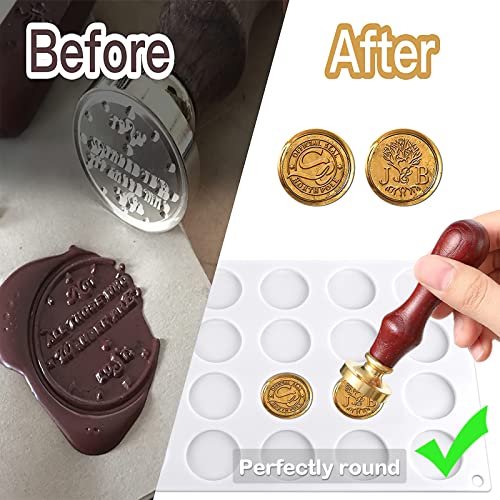 Silicone Wax Seal Mat, Pad For Wax Seal Stamp, Dostk 24-Cavity Wax Sealing Mat With 60Pcs Removable Sticky Dots For Diy Craft Adhesive Waxing #TOP2