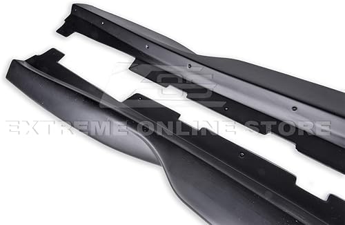 Miniatura 7 de Repuesto para modelos Chevrolet Camaro LT LS RS SS 2016  Par de extensión de panel basculante de falda lateral estilo EOS T6 (plástico ABS - negro