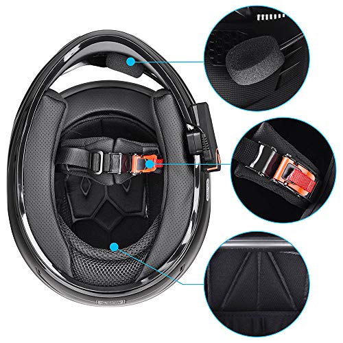 image for AHR Run-B Bluetooth Motorcycle Modular Helmet Full Face with Wireless 