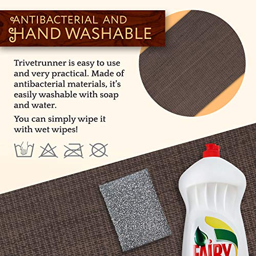 Trivetrunner :Decorative Trivet and Kitchen Table Runners Handles Heat Up to 300F, Anti Slip, Hand Washable, and Convenient for Hot Dishes and Pots,Hand Washable (Warm Gray)