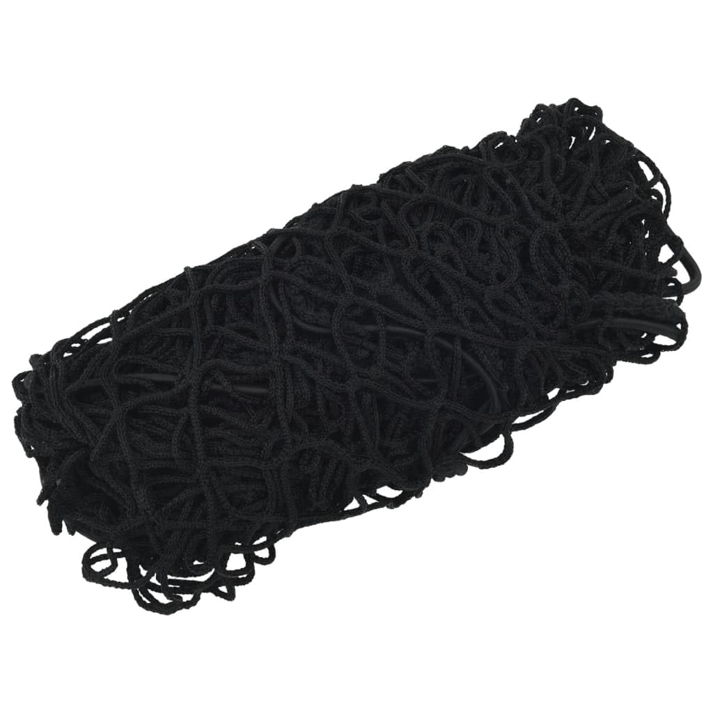Anhängernetz mit Gummiseil Schwarz 5x3,5 m PP, wetterfest und UV-beständig, elastisch und dehnbar, universelles Ladungssicherungsnetz für Auto, Anhänger, SUV, Wohnmobil