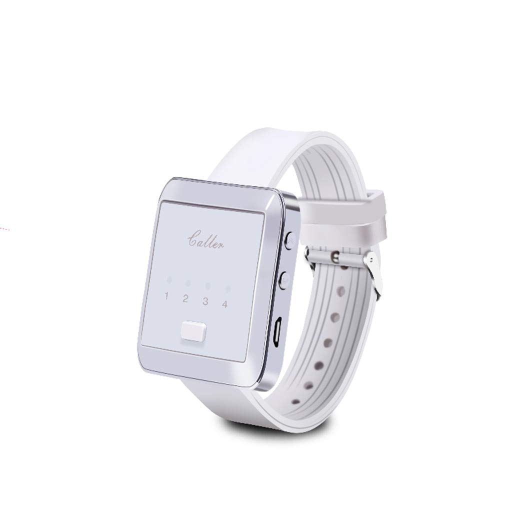 Taidacent Wireless Remote Control Emergency Pager Wireless Calling System Wrist Pager + Remote Control Restaurant / Club / Bath Emergency Alarm Old People Patients (1 Remote Control + 4 Wrist Pagers)