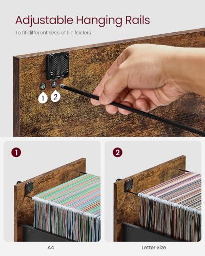 Image of VASAGLE 3 Drawer File Cabinet with Locks, for A4, Letter Sized Documents
