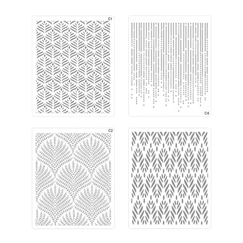 Floral Wedding Cake Stencils for Buttercream & Royal Icing, Reusable Decorating Templates Kit with 4 Patterns - Abvian
