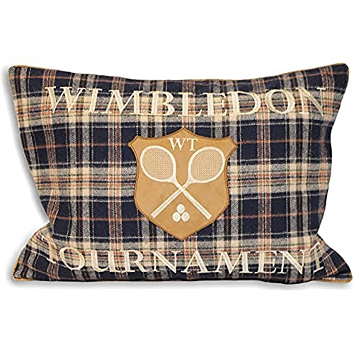 Riva Paoletti Paoletti Wimbledon Tartán De Lana Hilo Comprobar Boudoir Cojín, Azul Marino, 35 X 50 Cm, Sintético, Armada, 35 cm x 50 cm Cover