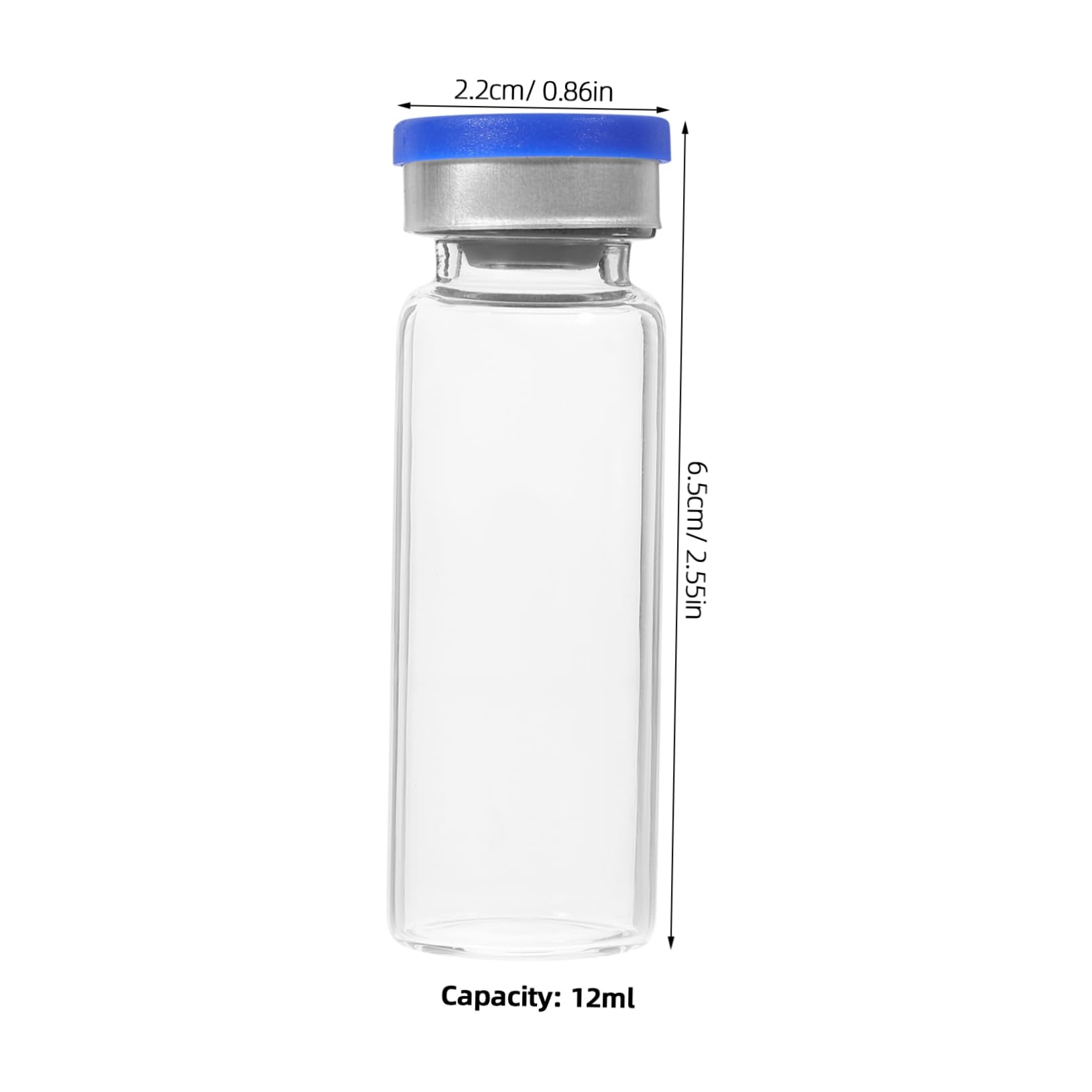 CIYODO 12ml Small Glass Storage Bottles 20pcs Lyophilized Vials Tight Seal Caps for Lab Home Use