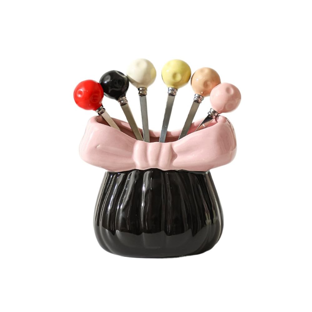 (6 Stück) Edelstahl Obstgabel Set Vorratsglas Haushalt Dessert