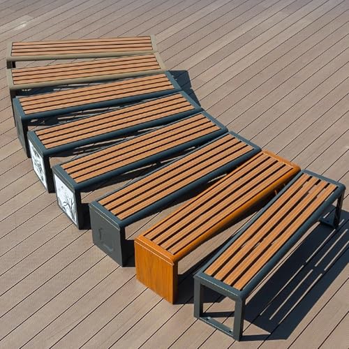 Banco de jardín de metal de 120/150 cm resistente a la lluvia 3