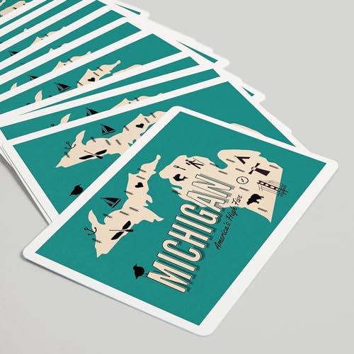 Lantern Press Michigan, Retro Icons, 52 Naipes Poker miniatura 5