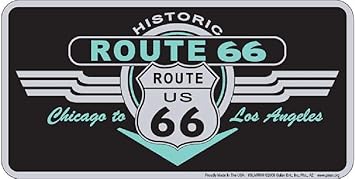 Signs 4 Fun Historic Route 66 Black Deco 1950s Diner Style License Plate