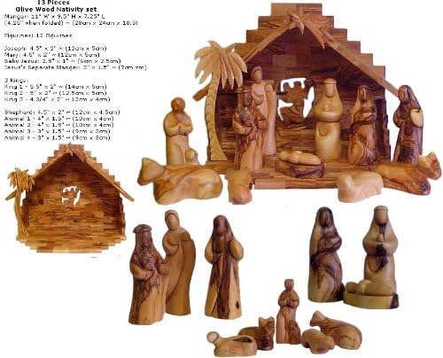 Faceless Olive Wood Nativity Set - Made in Bethlehem