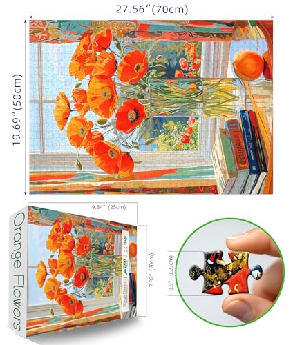 1000 Piece Puzzles for Adults, Springtime Flowers Puzzle for Adults 27.5X19.7In, Impossible Challenge Art Jigsaw Puzzles, for Gifts Party Games Family, Dust-Free Puzzle - Image 5