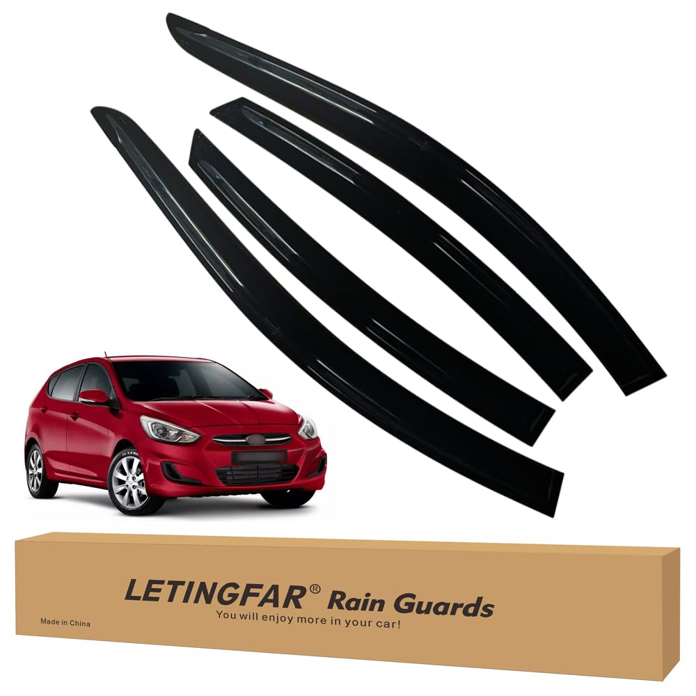 Window Visors Rain Guards for Hyundai Accent 2012 2013 2014 2015 2016 2017 Accessories, Wind Deflectors Vent Shades for Hyundai Accent