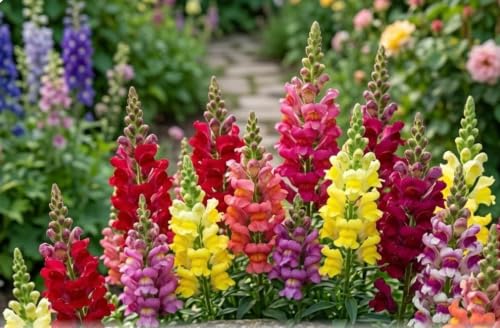 Antirrhinum Majus Maximum Mixed Snapdragon Seeds Red Pink White & Yellow Flowers 2500 Seeds for Vibrant Garden Borders and Beds