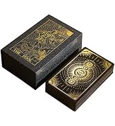 Juego De Cartas De Tarot Con Instrucciones En Inglés – Mazo De 78 Cartas En PVC Con Acabado Dorado Para Principiantes Y Expertos