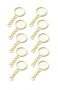 Decorcrafts Gold Color Metal Split Keychain Ring Parts Key Chains 25mm with 26mm Chains and Open Jump Ring for Craft Key Ring (100) gallery image