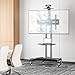 PERLESMITH Rolling TV Stand with Wheels for 32-85 Inch LCD LED 4K Flat Screen TVs, Tilt Mobile TV Cart with Shelf Holds Up to 100 lbs, Height Adjustable Floor TV Stand Max VESA 600x400mm- PSTVMC05