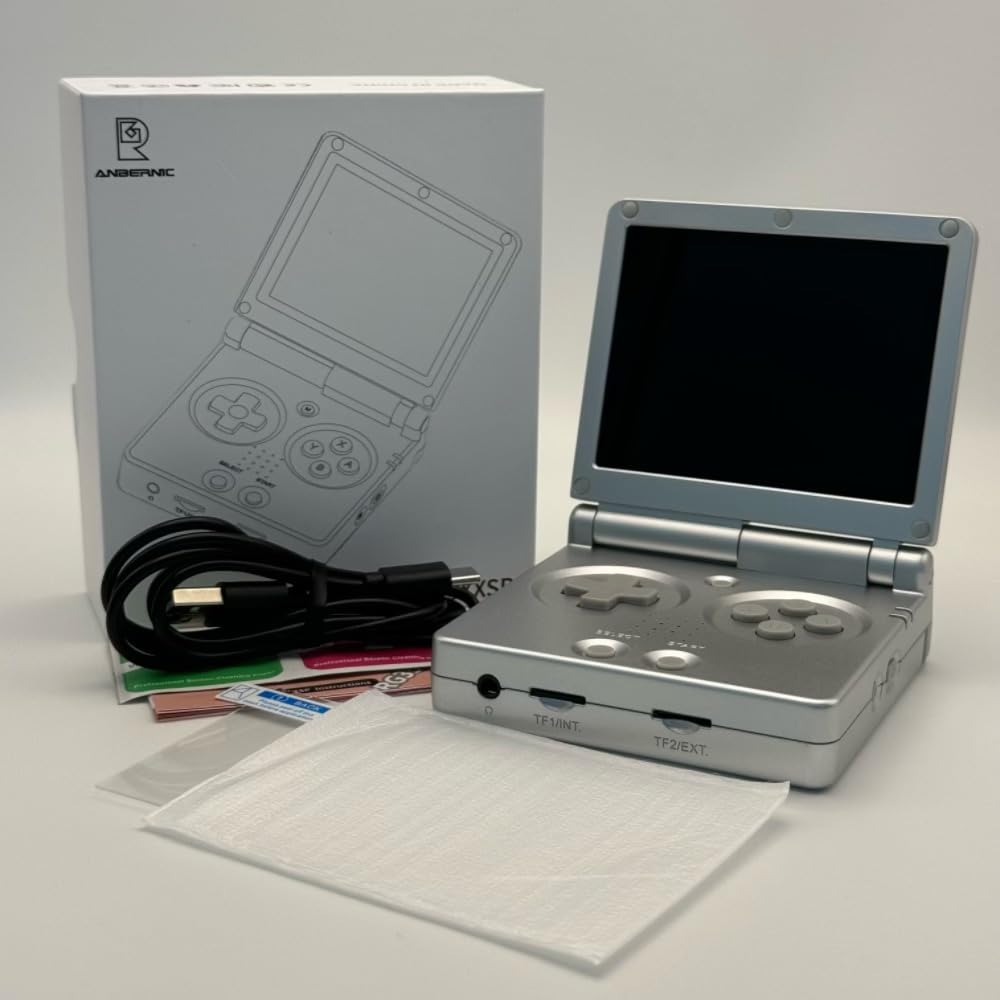 Anbernic RG35XXSP シルバー 専用ケース付き　新品 64gb RG35XXSP Flip Portable Handheld Game Console 3.5inches IPS Screen