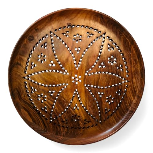 AKSHAR MART 10 Inch Sheesham Wooden Serving Plate - Image 2