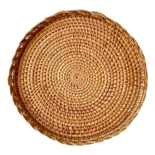 NAMOARLY Rattan Lace Fruit Plate Storage Baskets Bread Basket Snack Tray Storage Rack Food Tray Woven Storage Basket Kitchen Basket Woven Storage Organizer Tabletop Sundries Organizer