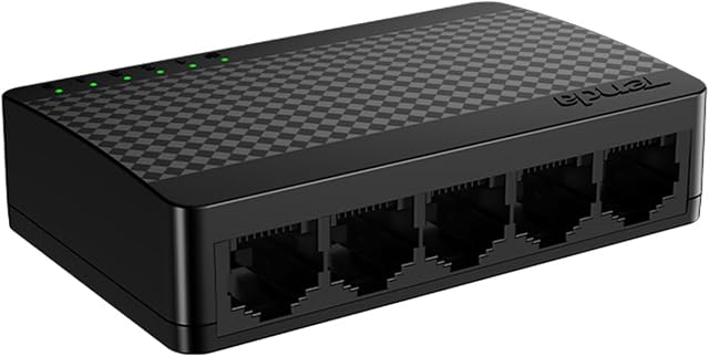 Tenda Mini Switch 5-portowy Gigabit LAN Switch, RJ45 Ethernet Switch LAN Hub LAN rozdzielacz sieć Switch (Plug and Play, do 2000 Mbit/s w trybie pełnego dupleksu, niezarządzany) (SG105 V4.0)