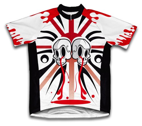 Red Kill Drip Short Sleeve Cycling Jersey for Youth - Size S