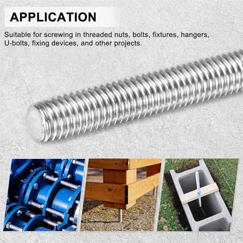 M METERXITY 2er Pack Vollgewindestange M8x400mm 304 Edelstahl Rechtsgewinde Gewindestange Für Möbel Ankerbolzen/Klemmen/U-Bolzen Metrisches Gewindeschraube