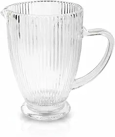 Jarra de Vidro 1,3L Design Moderno Canelado Elegante e Resistente para Água Sucos e Bebidas Premium