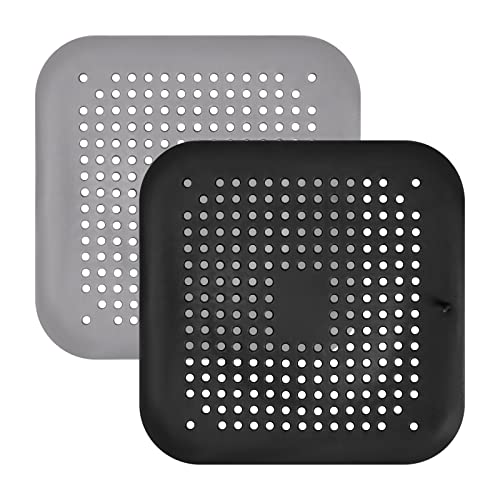 2 Piezas Silicona Protector de Drenaje, Tapa de Drenaje de con Ventosas, Colador de Desagüe, Recogedor de Pelo de Ducha, Filtro de Desagüe para Fregadero de Cocina para Baño, Bañera, Cocina Cover
