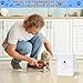 Meraki Home Farmhouse Cat Food and Treats Containers + Feed Scoop + Pet Food Bowl - Tight Lids - Large Metal Storage Bin - Great Gift for Cute Pets (Glossy White)
