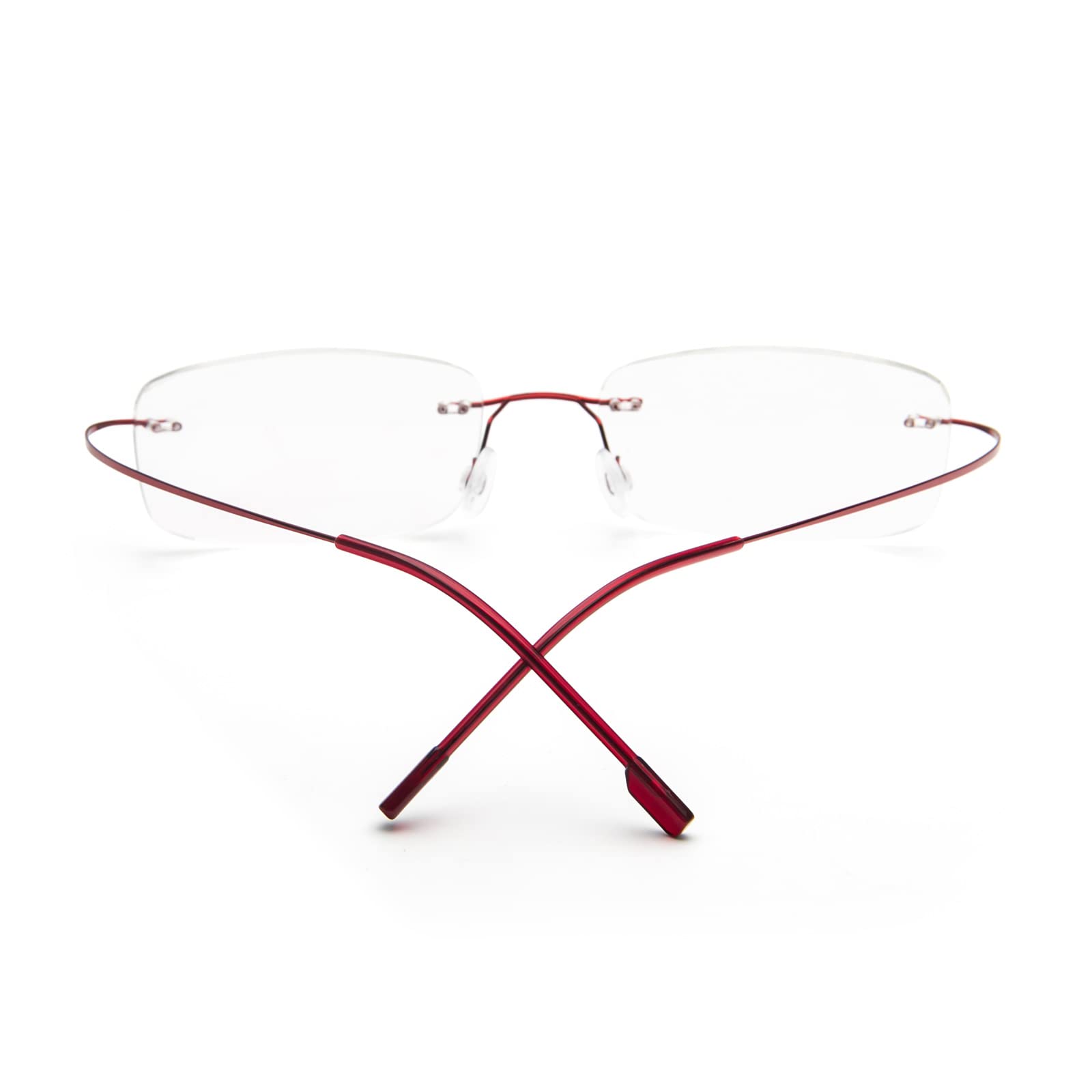 KoKoBin Rimless Reading Glasses Super Light Titanium Eyewear Men Women Sun Readers Reading Glasses(Red,+1.0) - Image 4