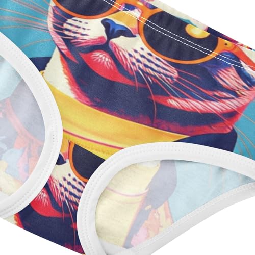 Colorful Cool Cat Little Girl Panties Girls Underwear Toddlers Cotton Fancy Kids Briefs Undies 2t4