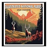2026 Calendar - National Parks 2026 Wall Calendar, 12 Monthly Square Calendar from Jan.2026 - Dec.2026, 12' x 24' (Open), Calendars with Thick Paper - Illustrated National Parks