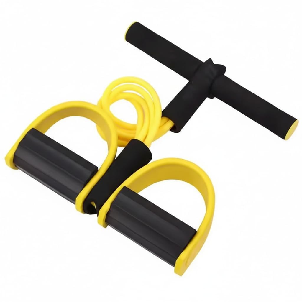 Pull Reducer Yoga Pedal Puller Resistance Bands 4 Tummy Training Bands for Exercise Body Building Training for Men and Women (Yellow)-image-25