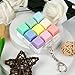 Keyboard Fidget Toy Clicker Fidget Keychain, 9-in-1 Stress Relief Desk Toys Decompression Button Keyboard with Removable Keycaps, Anxiety Relief Valentine's Day Gifts for Adult (9 Color-Macaron)