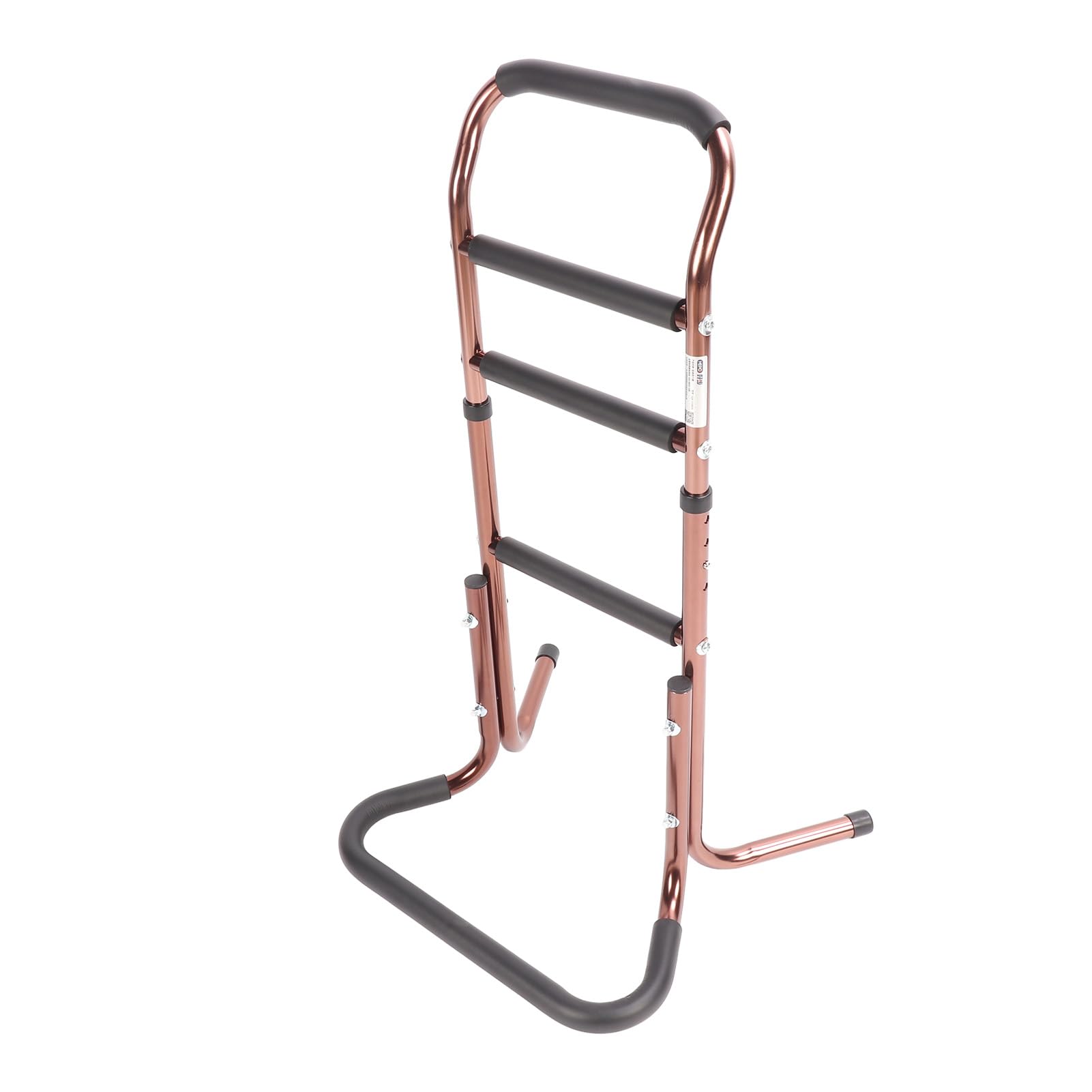 Jiawu Sponda per Letto, Sponda per Letto Portatile Leggera in Lega di Alluminio Dal Design Ergonomico per Anziani con 4 Maniglie Imbottite per Donne Anziane Incinte e Utenti Disabili
