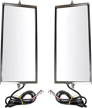 Dawn Jade 2pcs Left & Right Side Paint to Match Manual Heated Exterior Door Rear View Mirror Turn Signal West Coast Mirror Signal 16X7 Stainless Steel Truck for GM WangD1246