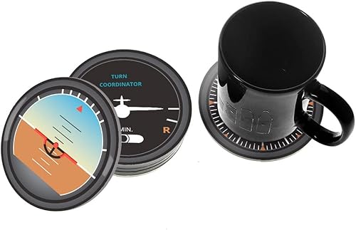 Miniatura 4 de Juego de 6 posavasos para instrumentos de aviación, instrumentos de vuelo modernos, acrílicos, divertidos posavasos de aviación para bebidas,