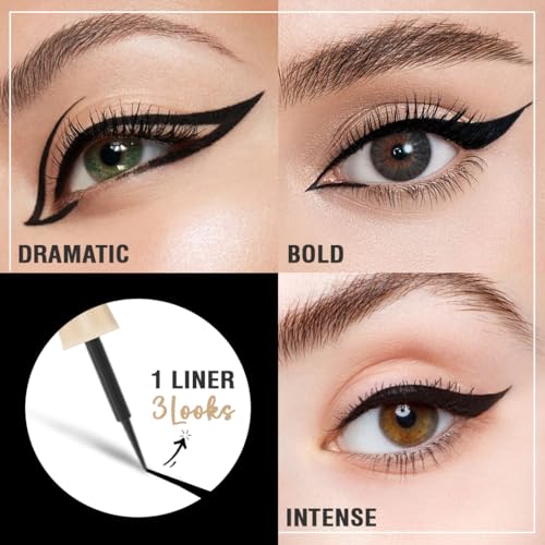 Image of Glamveda Liquid Eye Liner, Black, Long Lasting Matte Waterproof Liner - Smudge Proof, Transfer Proof Eye Makeup, Bold, Clean, Smudge-Free Look 24-Hour Long Stay 4.5 ml