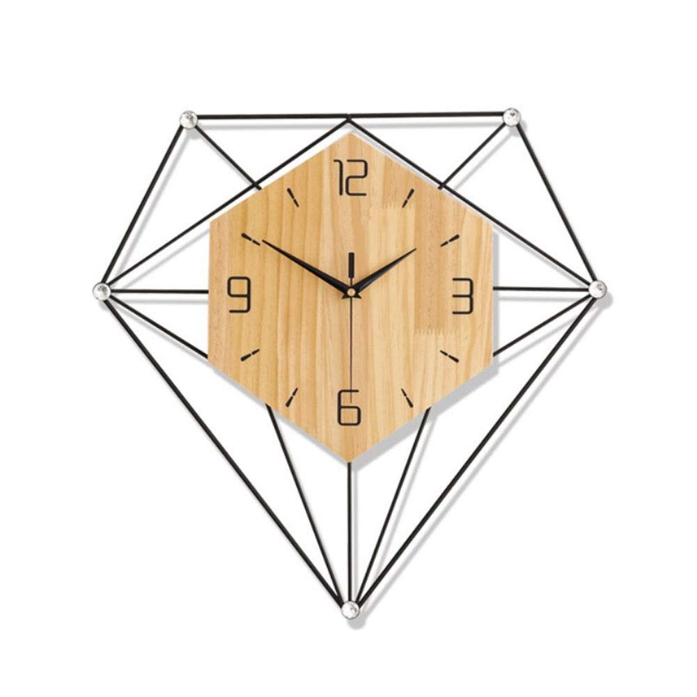 Wall Clock Nordic Simple Wooden Diamond Wall Decoration Numeral Clock Fashion The New Blank Wall Decoration Clocks