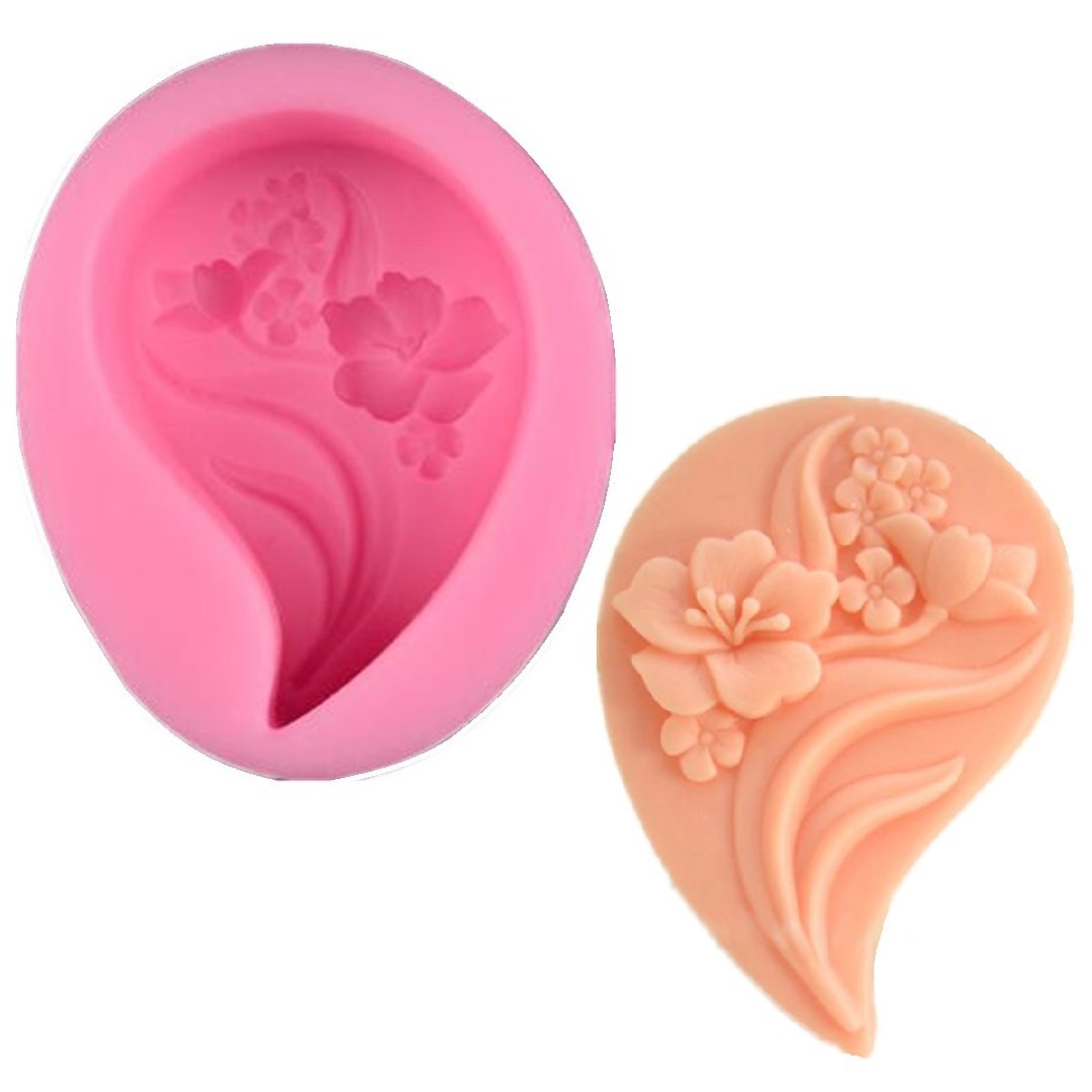 Allforhome Cute Flowers Silicone Soap Mold Chocolate Mould Soap Candle DIY Mold Soap Making Mold Craft Art Cake Decorating Fondant Tool