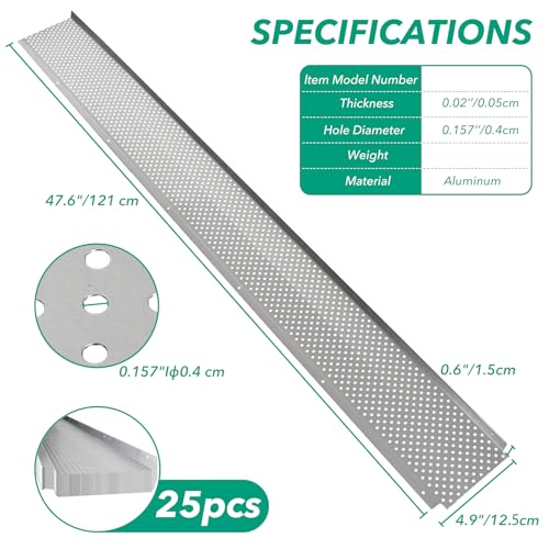 Image of Gutter Guard,5 inch Aluminum Leaf Filter Gutter Cover,25 PCS Total Length 100FT,Raptor Gutter Guards,Easy DIY Leaf Guards for Gutters Fits Any Roof or Gutter Type